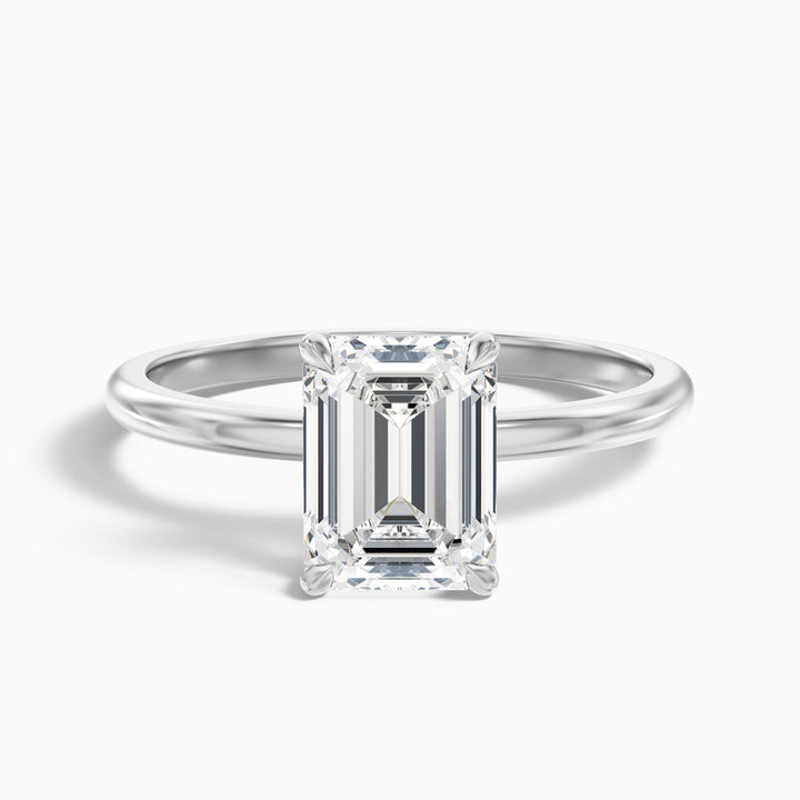 Walter Emerald Cut Hidden Halo Lab Grown Diamond Ring