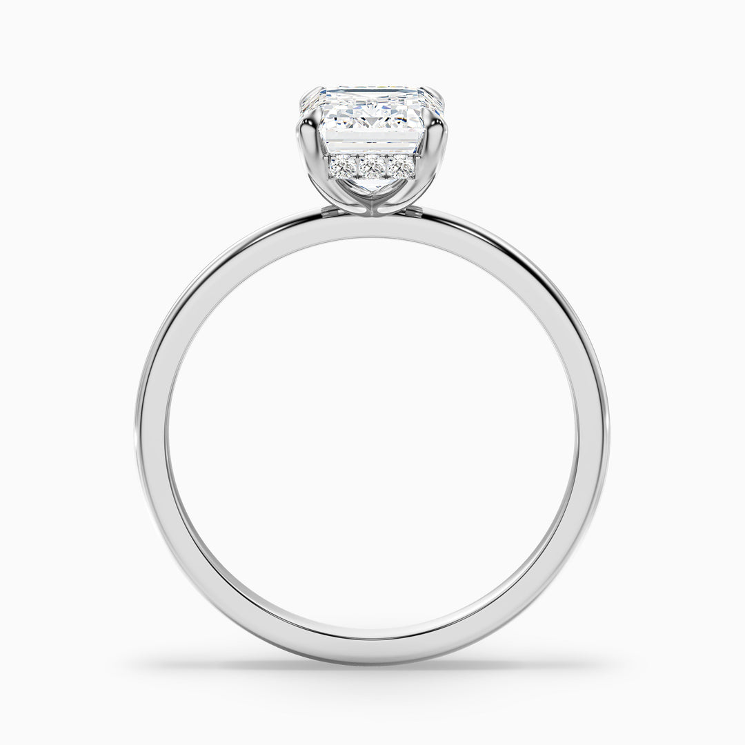 Walter Emerald Cut Hidden Halo Lab Grown Diamond Ring