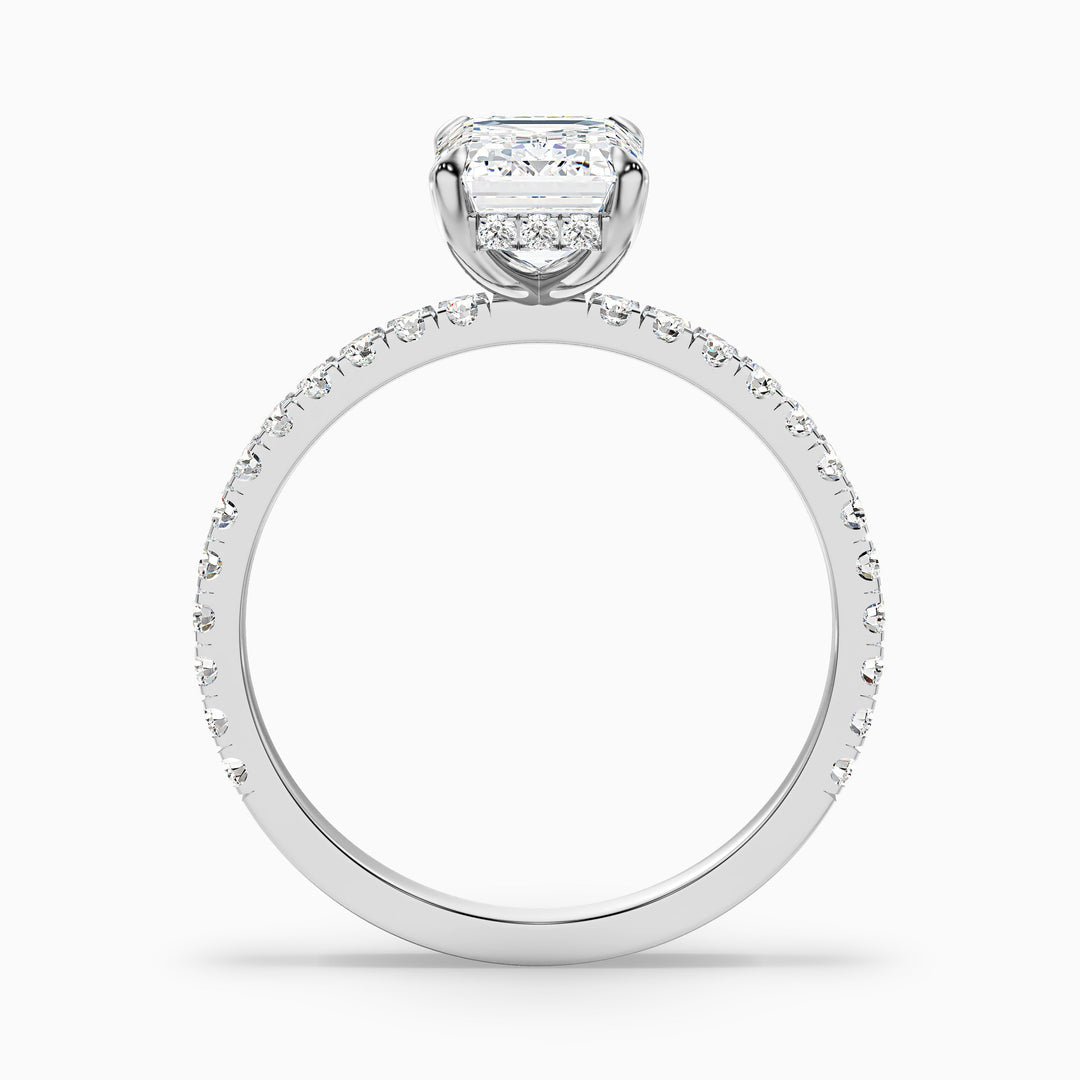 Elixa Emerald Cut Hidden Halo Pave Lab Grown Diamond Ring