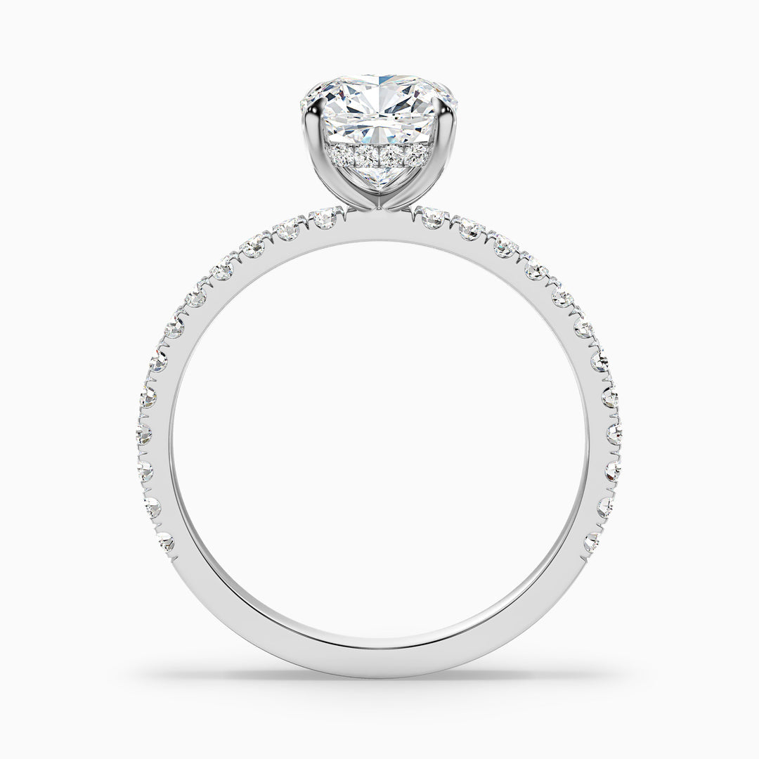 Kirian Cushion Cut Hidden Halo Pave Lab Grown Diamond Ring