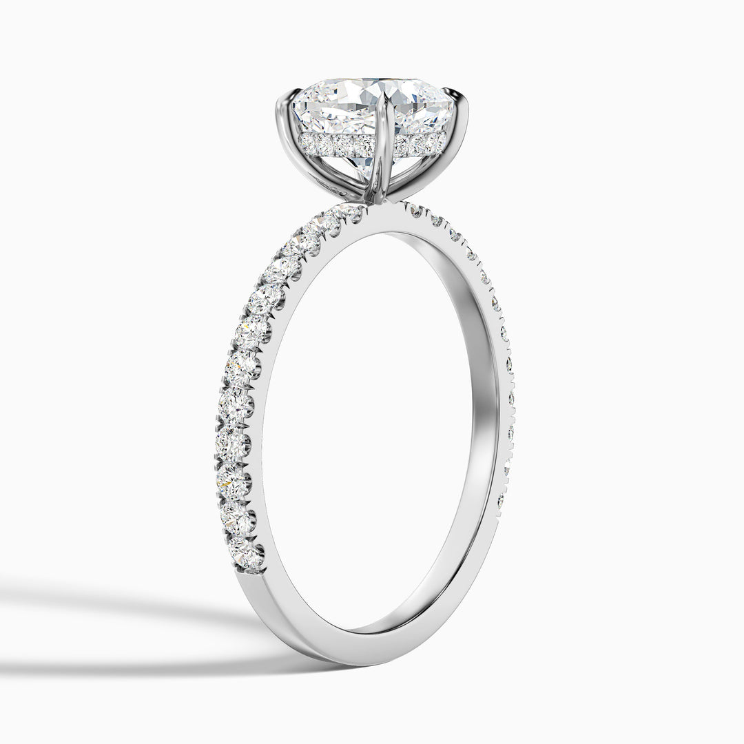 Kirian Cushion Cut Hidden Halo Pave Lab Grown Diamond Ring