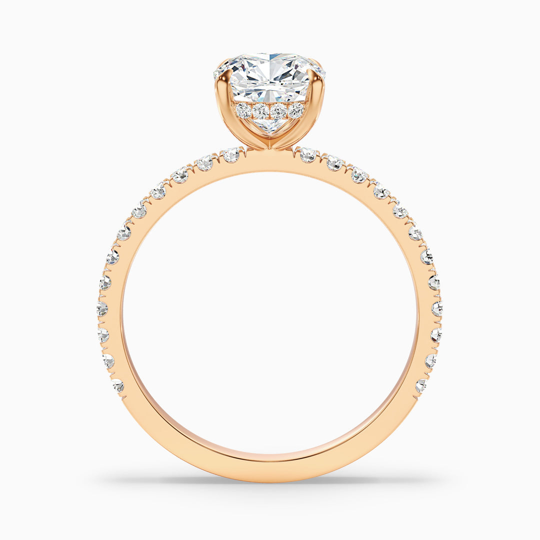 Kirian Cushion Cut Hidden Halo Pave Lab Grown Diamond Ring