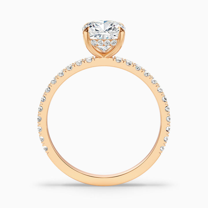 Kirian Cushion Cut Hidden Halo Pave Lab Grown Diamond Ring