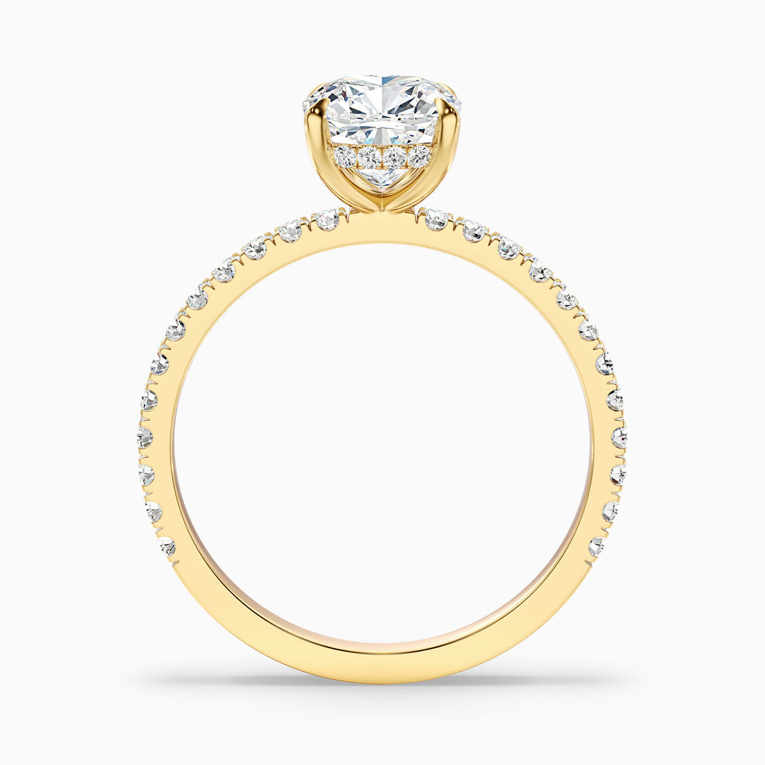 Kirian Cushion Cut Hidden Halo Pave Lab Grown Diamond Ring