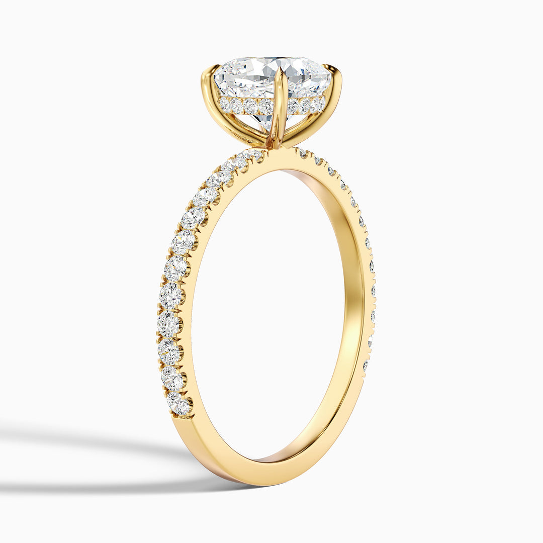 Kirian Cushion Cut Hidden Halo Pave Lab Grown Diamond Ring