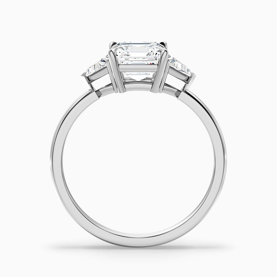 Maria Three Stone Asscher With Triangle Side Stones Lab Grown Diamond Ring