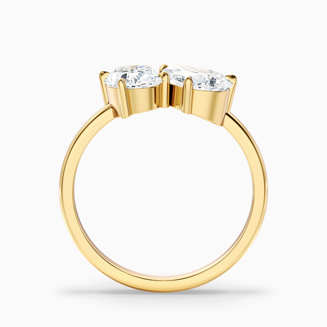 Dorian Toi Et Moi Ring With Oval and Pear Two Stone Lab Grown Diamond