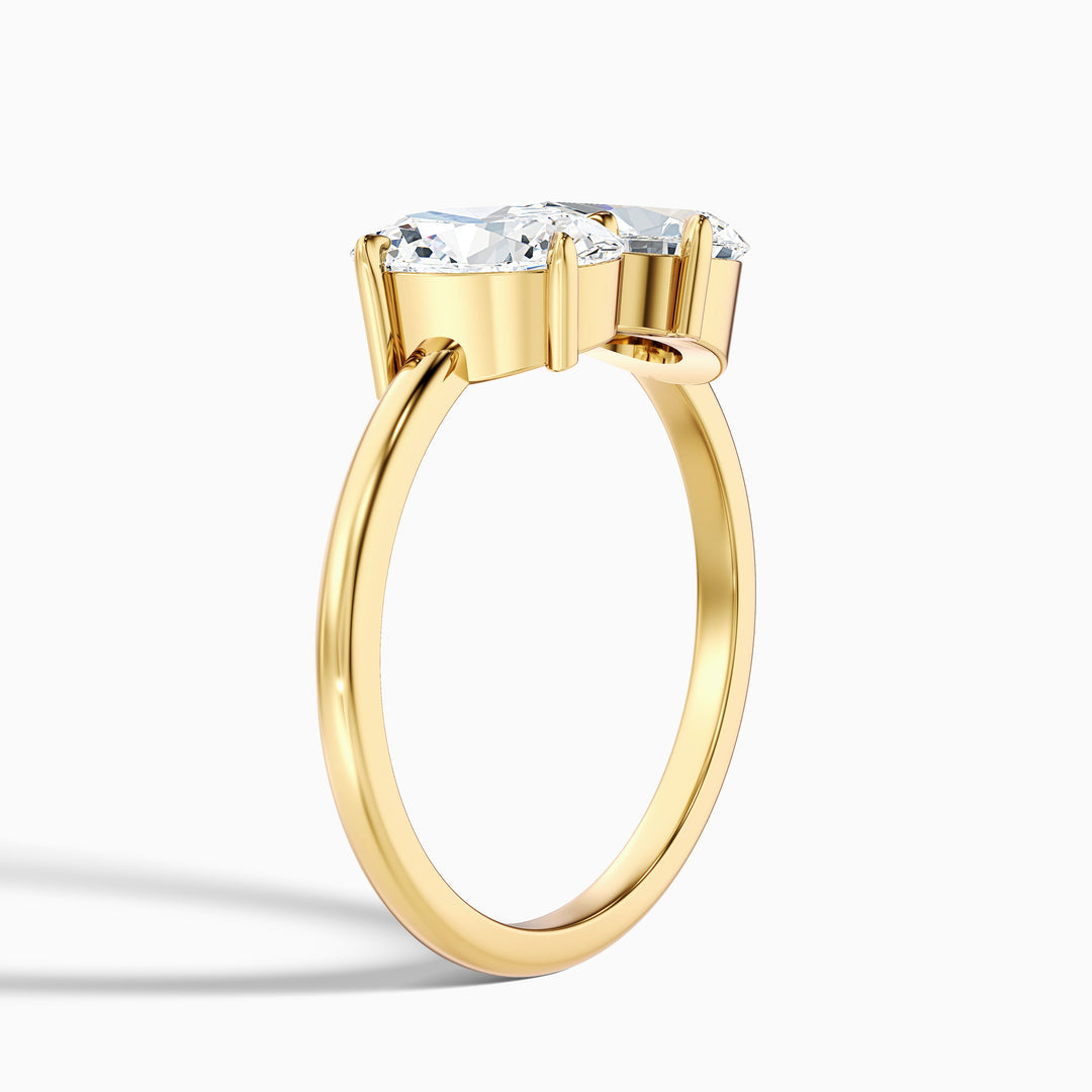 Dorian Toi Et Moi Ring With Oval and Pear Two Stone Lab Grown Diamond