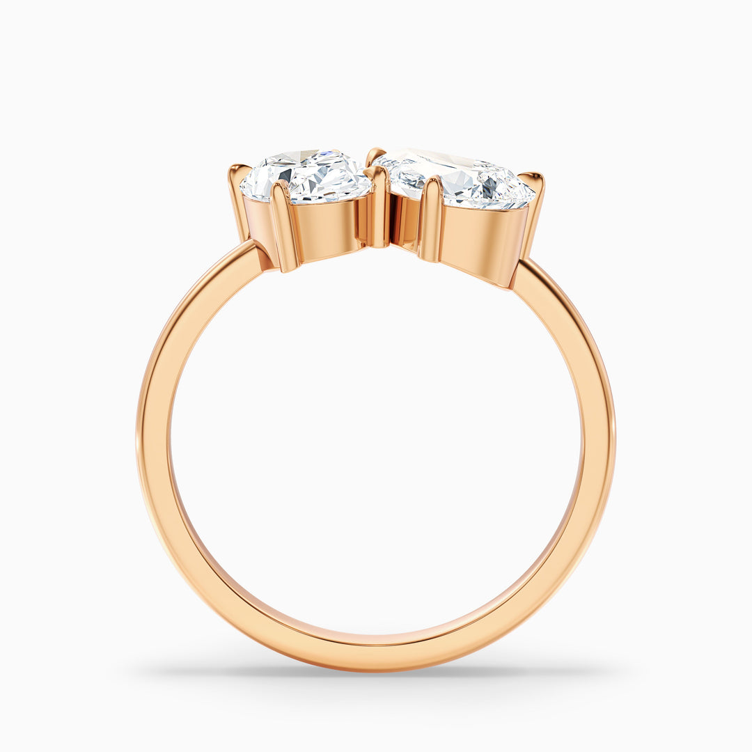 Dorian Toi Et Moi Ring With Oval and Pear Two Stone Lab Grown Diamond