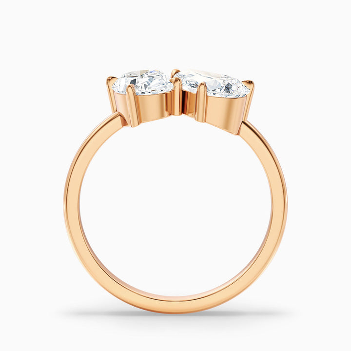 Dorian Toi Et Moi Ring With Oval and Pear Two Stone Lab Grown Diamond