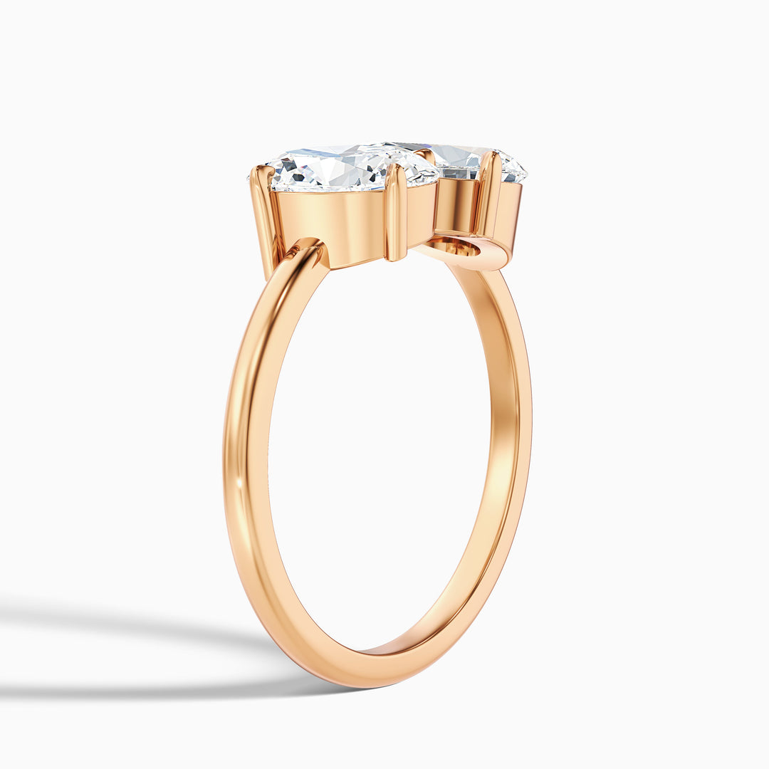 Dorian Toi Et Moi Ring With Oval and Pear Two Stone Lab Grown Diamond