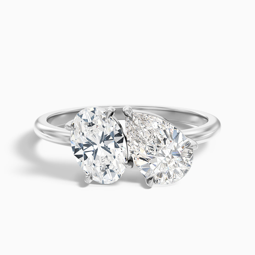Dorian Toi Et Moi Ring With Oval and Pear Two Stone Lab Grown Diamond