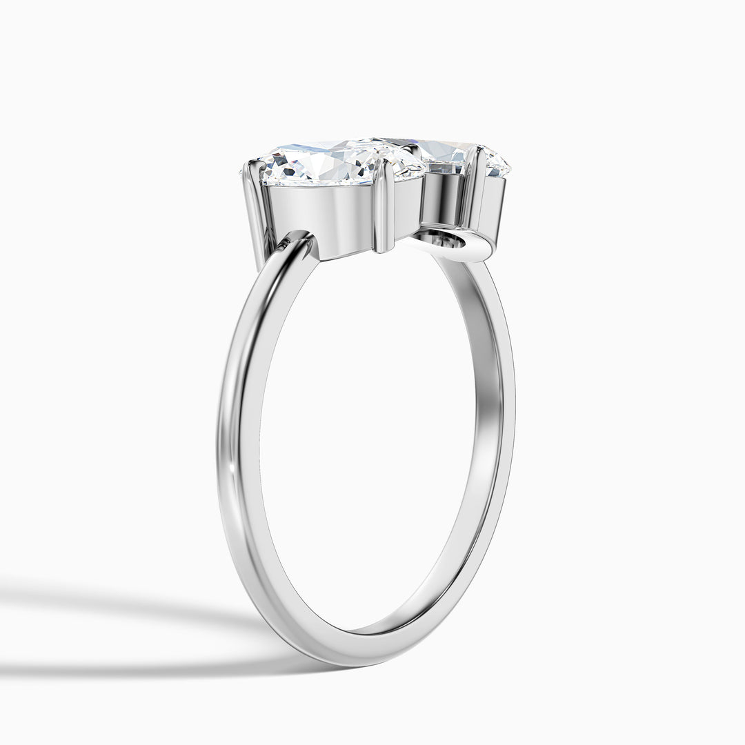 Dorian Toi Et Moi Ring With Oval and Pear Two Stone Lab Grown Diamond