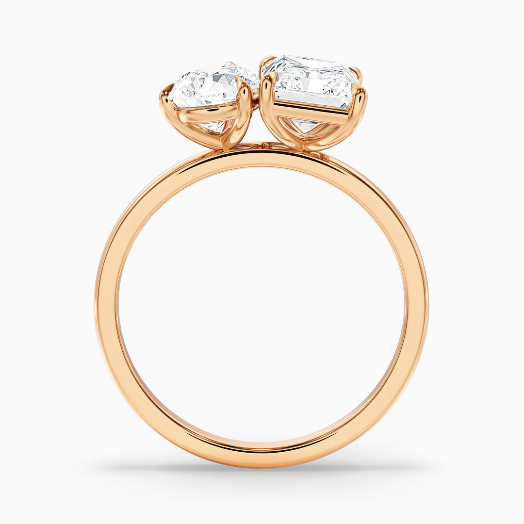 Ashley Toi Et Moi Ring  With Pear and Radiant Two Stone Lab Grown Diamond