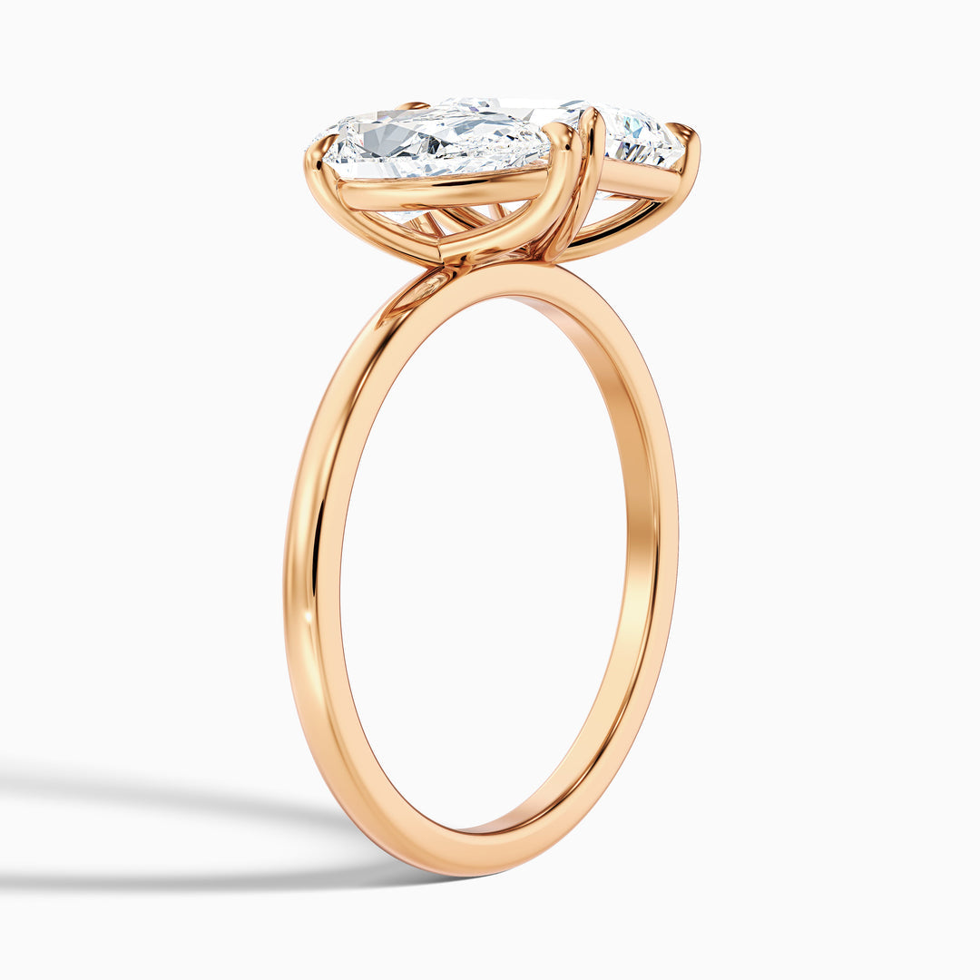 Ashley Toi Et Moi Ring  With Pear and Radiant Two Stone Lab Grown Diamond