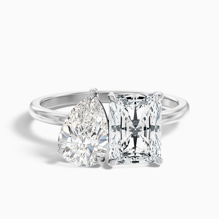 Ashley Toi Et Moi Ring  With Pear and Radiant Two Stone Lab Grown Diamond