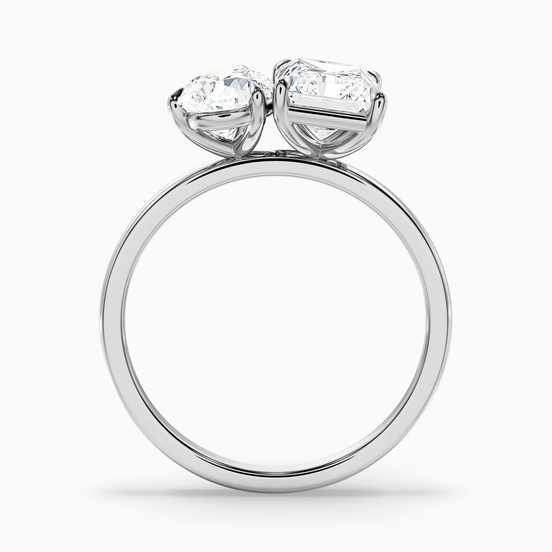 Ashley Toi Et Moi Ring  With Pear and Radiant Two Stone Lab Grown Diamond