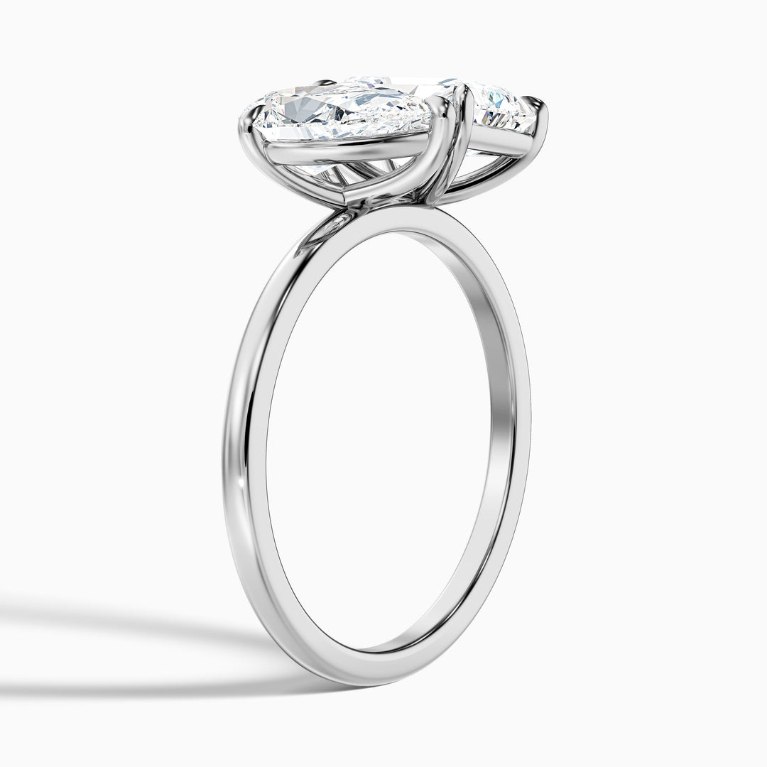 Ashley Toi Et Moi Ring  With Pear and Radiant Two Stone Lab Grown Diamond