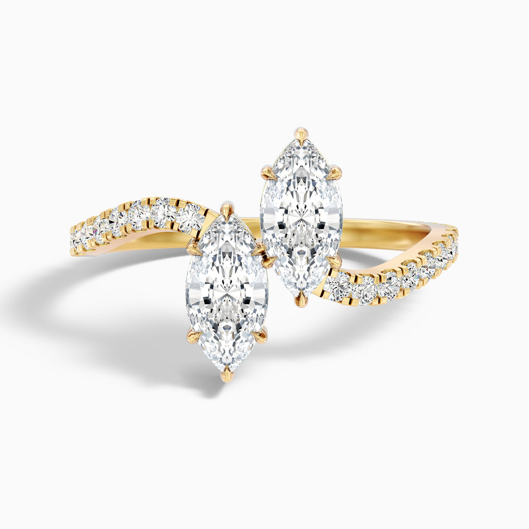 Modō Toi Et Moi Ring in With Both Marquise Two Stone Lab Grown Diamond