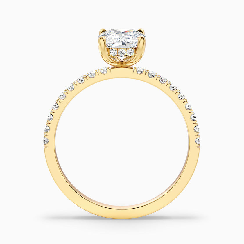 Diedra Elongated Cushion Cut Hidden Halo Pave Lab Grown Diamond Ring