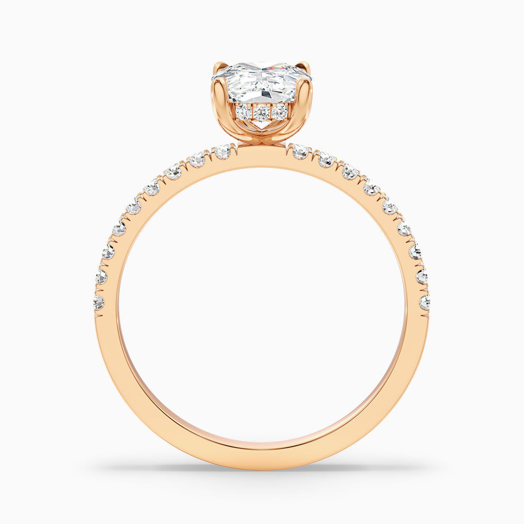 Diedra Elongated Cushion Cut Hidden Halo Pave Lab Grown Diamond Ring