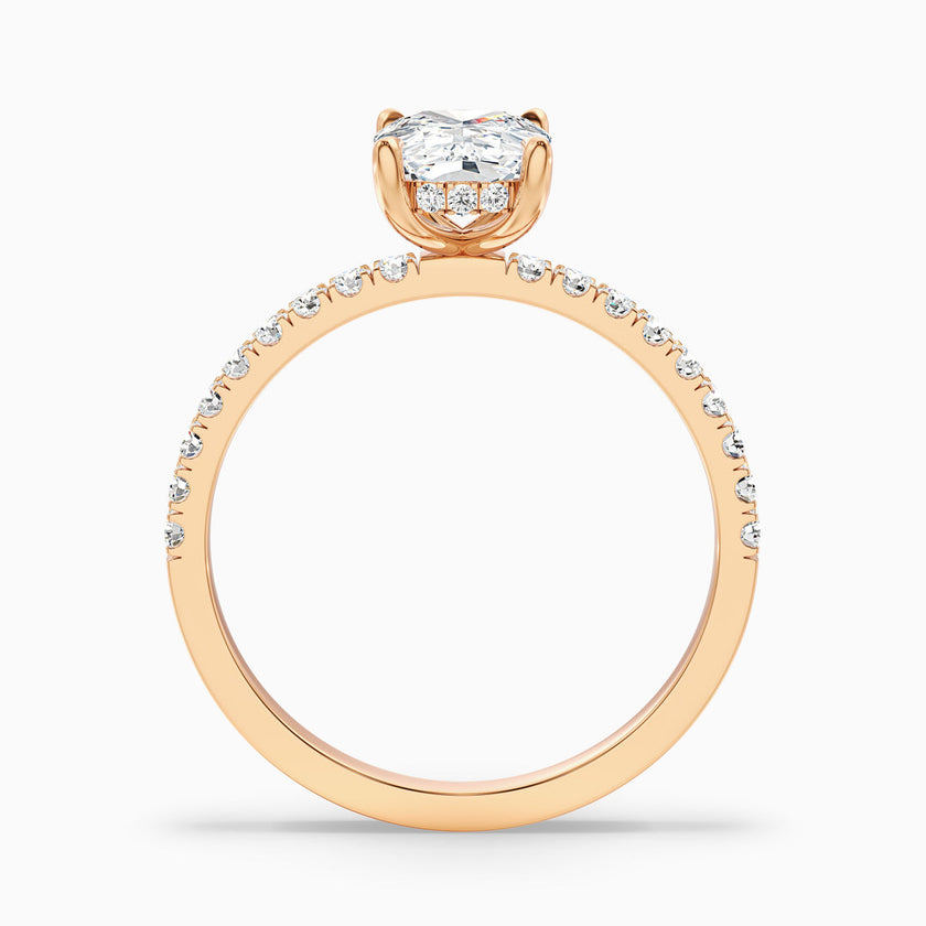 Diedra Elongated Cushion Cut Hidden Halo Pave Lab Grown Diamond Ring