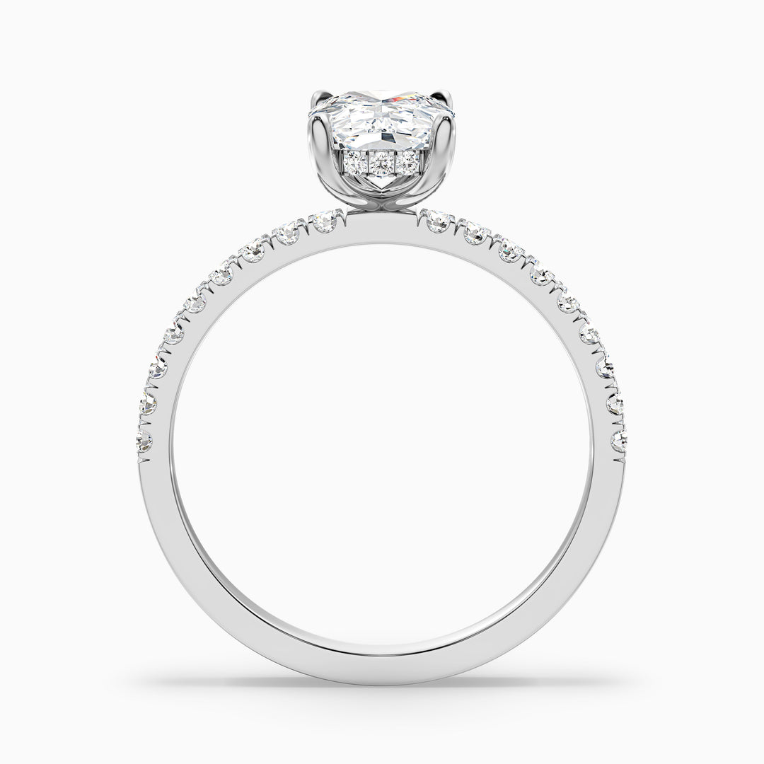 Diedra Elongated Cushion Cut Hidden Halo Pave Lab Grown Diamond Ring