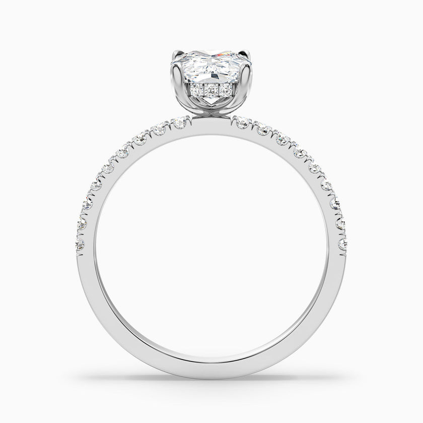 Diedra Elongated Cushion Cut Hidden Halo Pave Lab Grown Diamond Ring