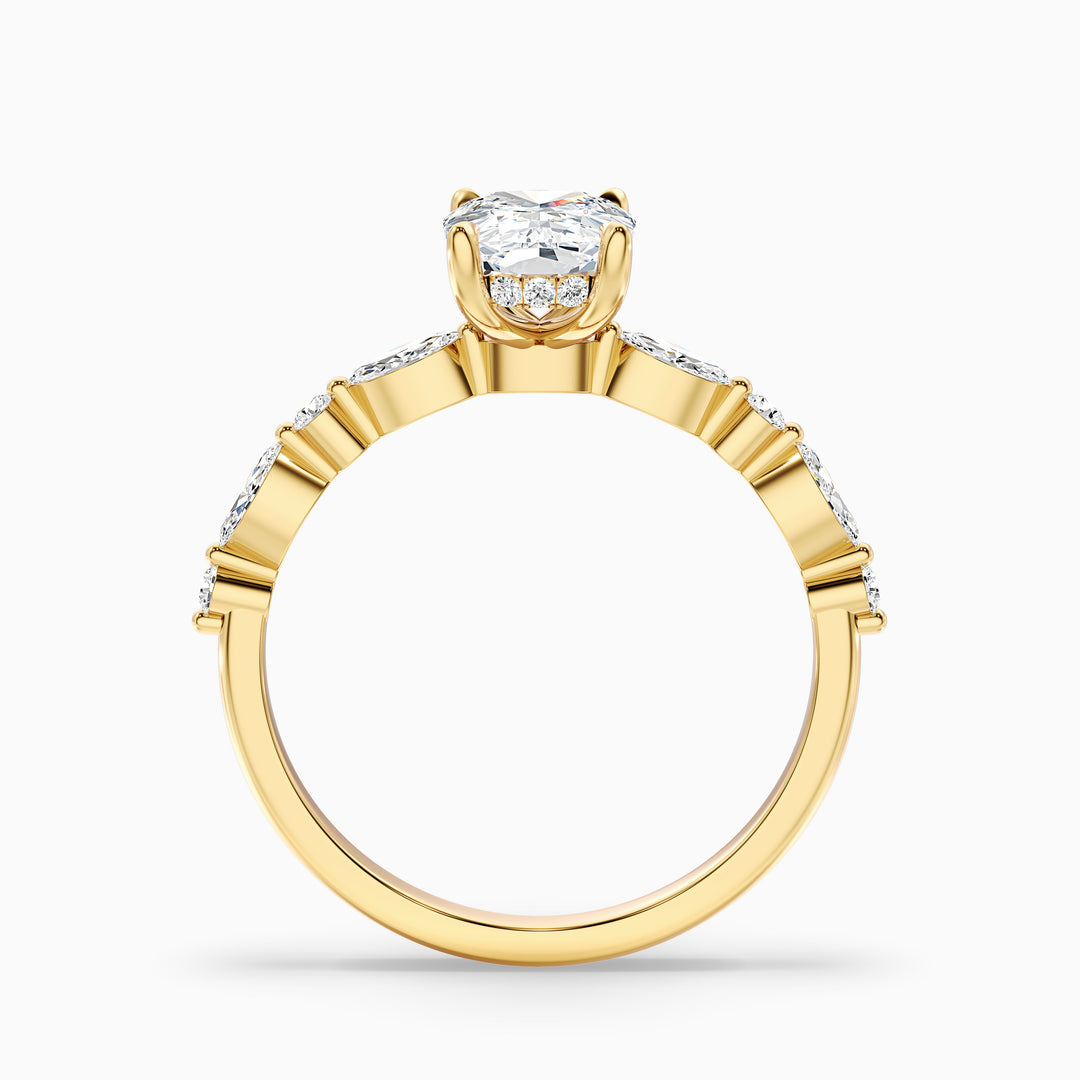 Lana Elongated Cushion Cut Hidden Halo Lab Grown Diamond Ring