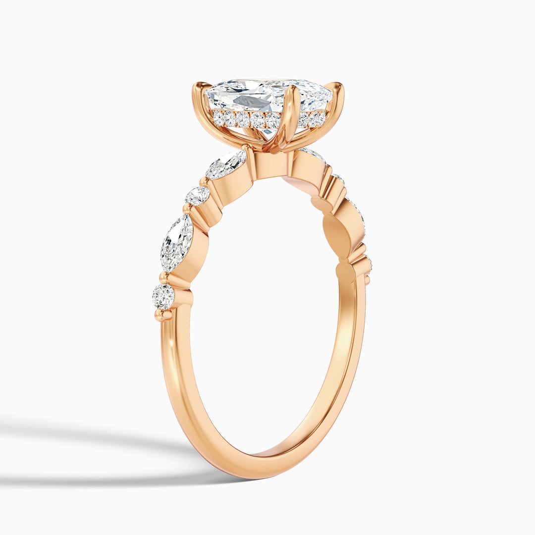 Lana Elongated Cushion Cut Hidden Halo Lab Grown Diamond Ring