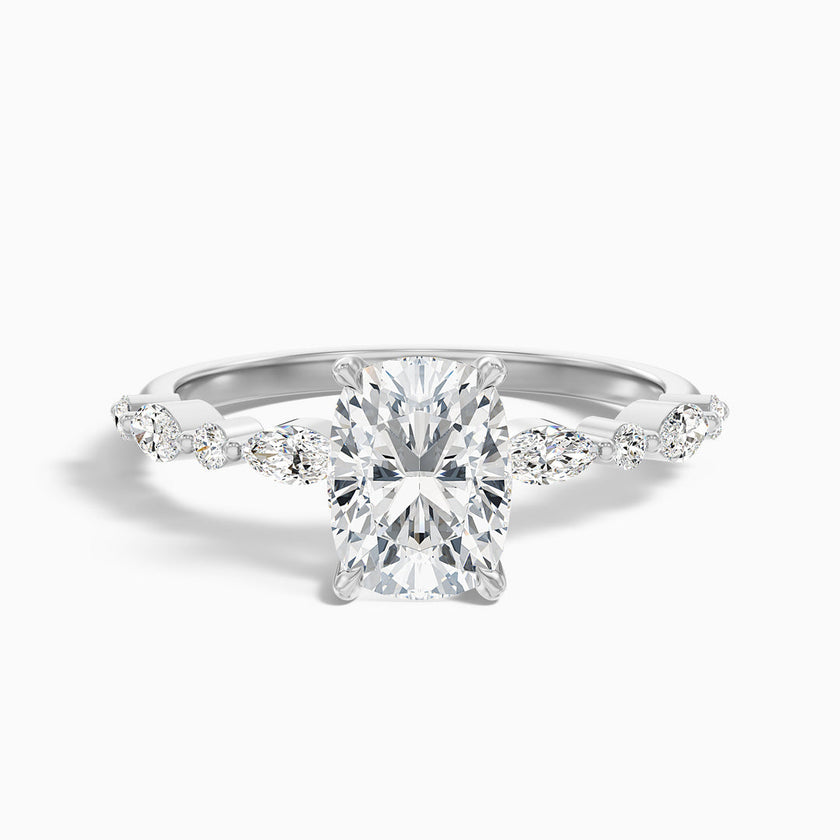 Lana Elongated Cushion Cut Hidden Halo Lab Grown Diamond Ring