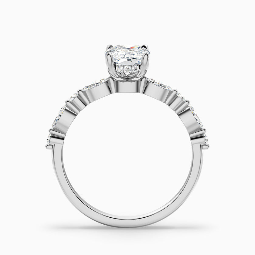 Lana Elongated Cushion Cut Hidden Halo Lab Grown Diamond Ring