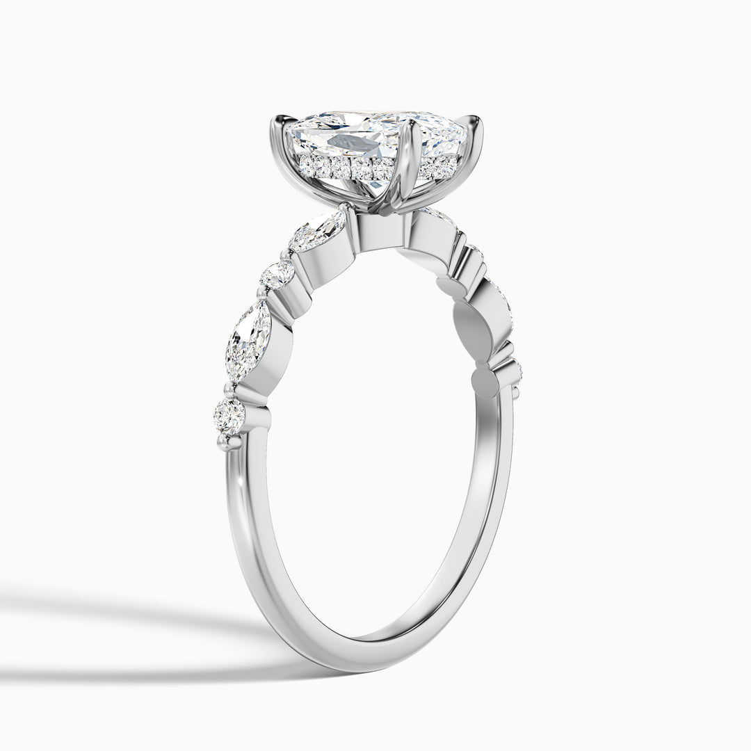 Lana Elongated Cushion Cut Hidden Halo Lab Grown Diamond Ring