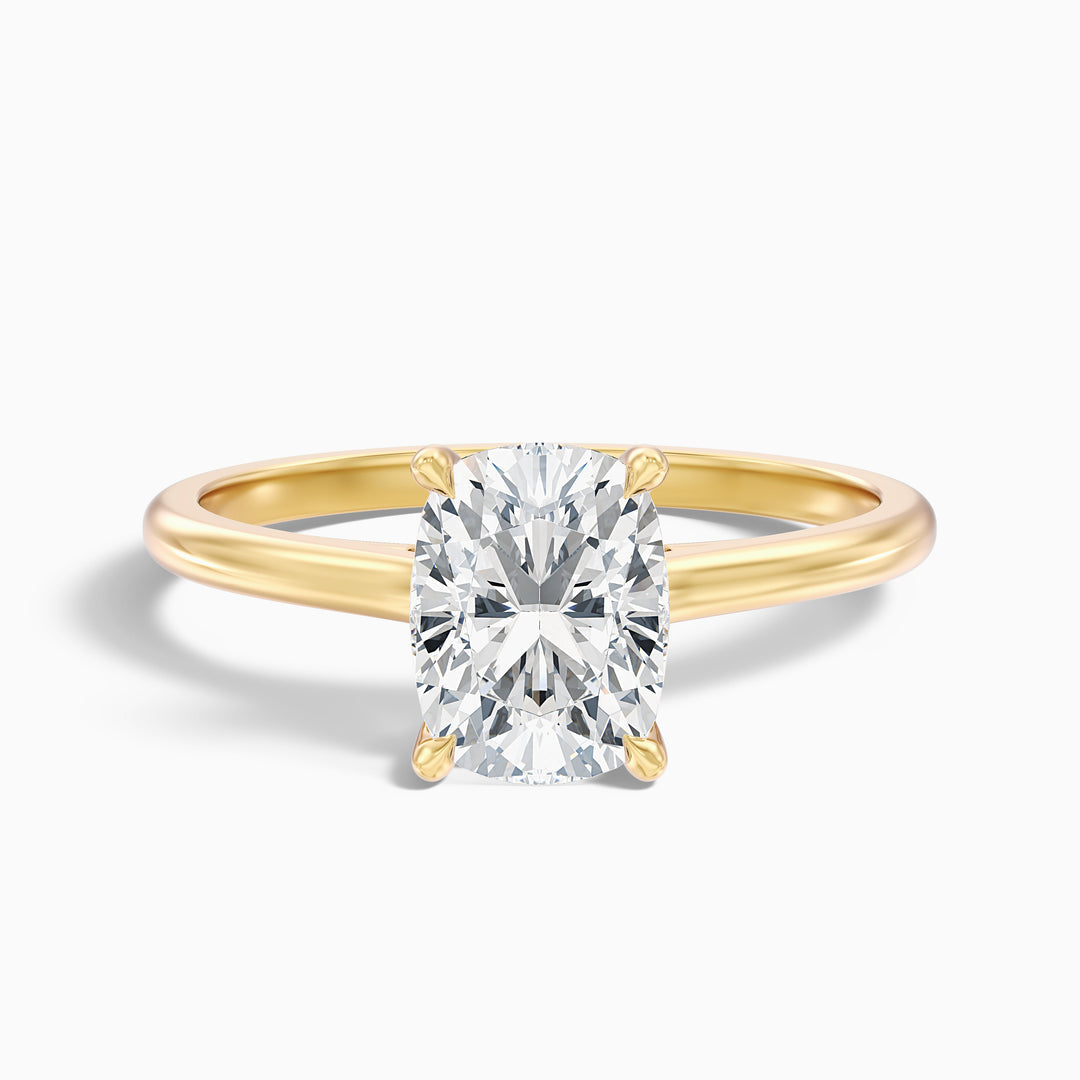 Naveya Elongated Cushion Cut Hidden Halo Pave Bridge Lab Grown Diamond Ring