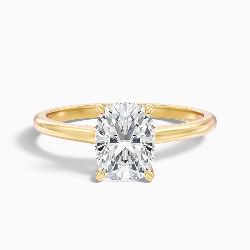 Naveya Elongated Cushion Cut Hidden Halo Pave Bridge Lab Grown Diamond Ring