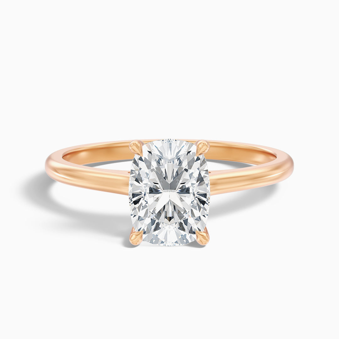 Naveya Elongated Cushion Cut Hidden Halo Pave Bridge Lab Grown Diamond Ring