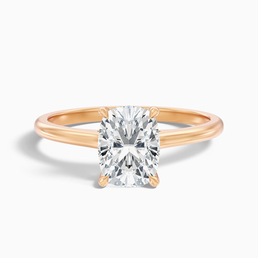 Naveya Elongated Cushion Cut Hidden Halo Pave Bridge Lab Grown Diamond Ring
