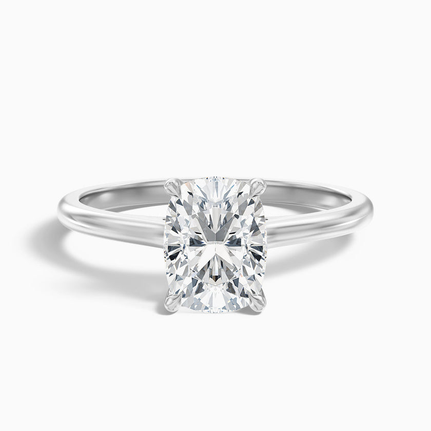 Naveya Elongated Cushion Cut Hidden Halo Pave Bridge Lab Grown Diamond Ring