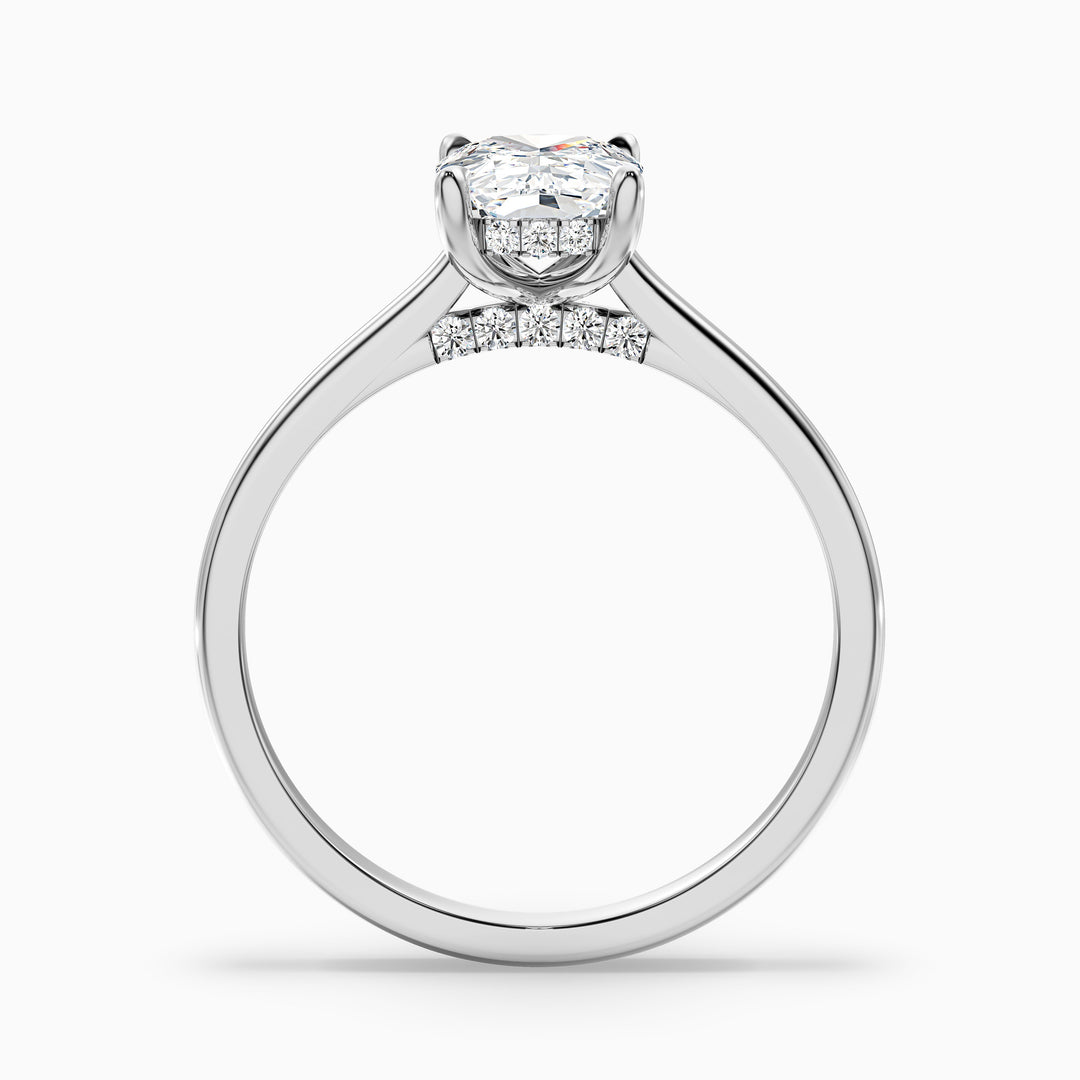 Naveya Elongated Cushion Cut Hidden Halo Pave Bridge Lab Grown Diamond Ring