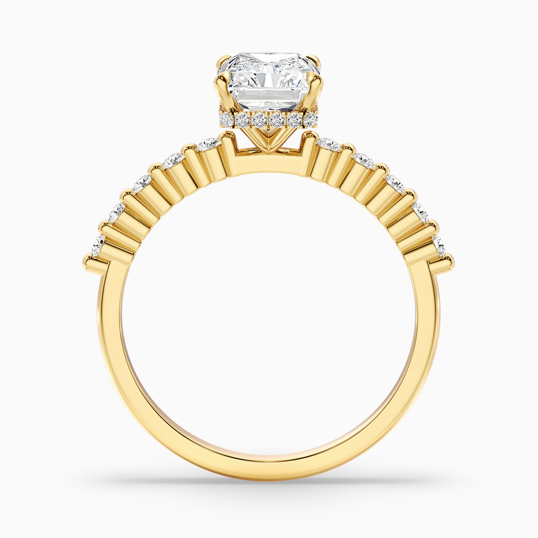 Suriana Radiant With Side Stone Hidden Halo Lab Grown Diamond Ring