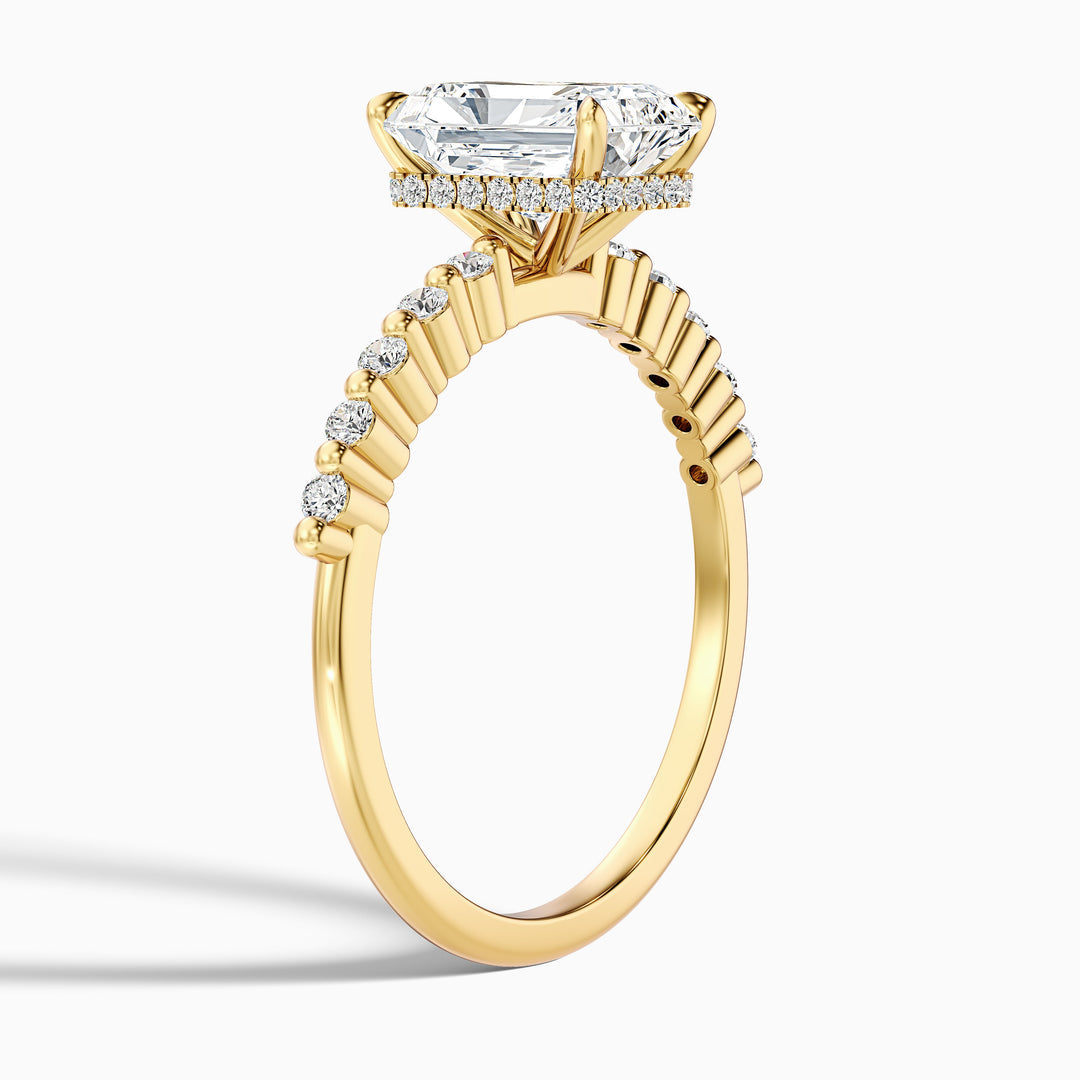 Suriana Radiant With Side Stone Hidden Halo Lab Grown Diamond Ring