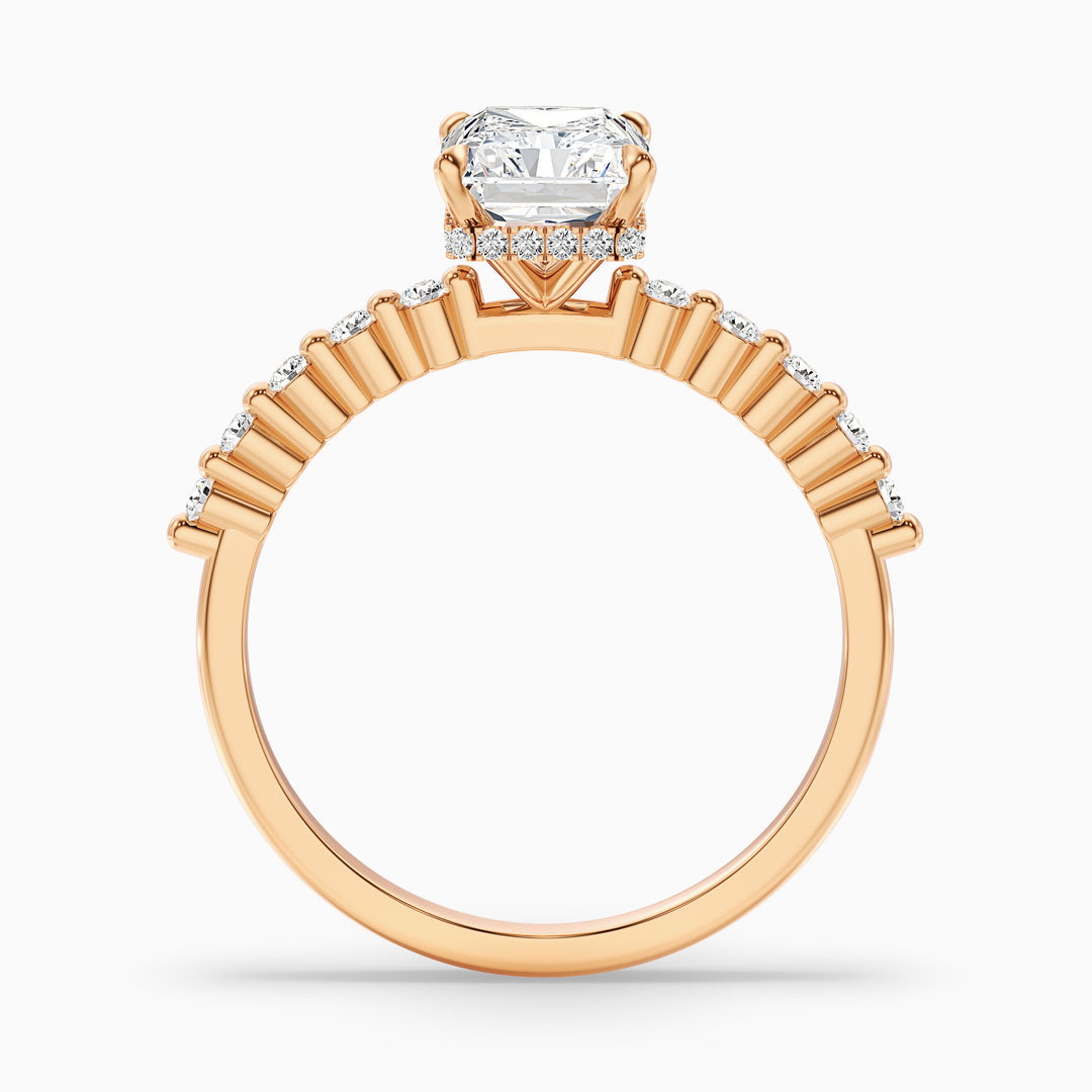 Suriana Radiant With Side Stone Hidden Halo Lab Grown Diamond Ring