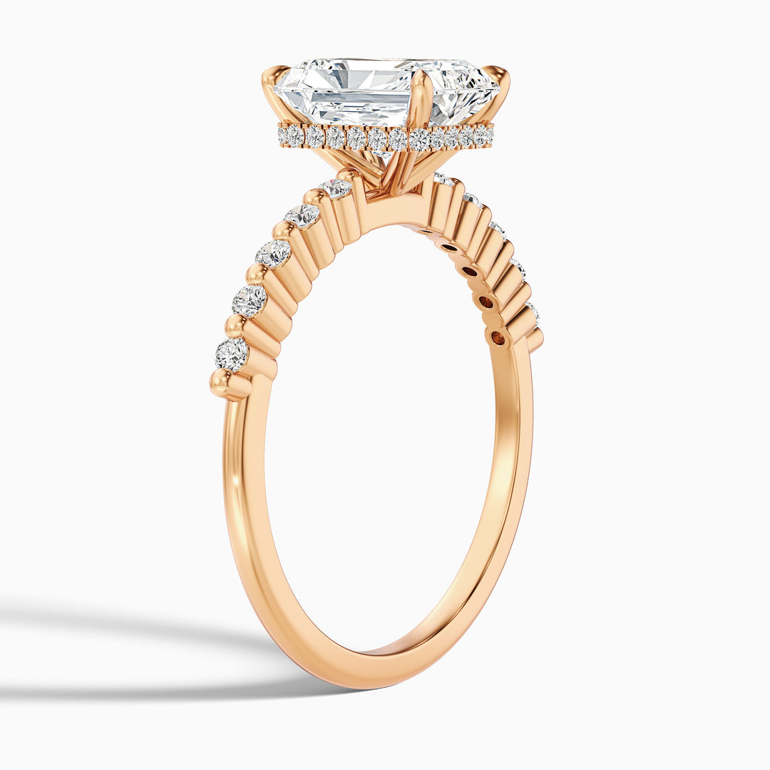 Suriana Radiant With Side Stone Hidden Halo Lab Grown Diamond Ring