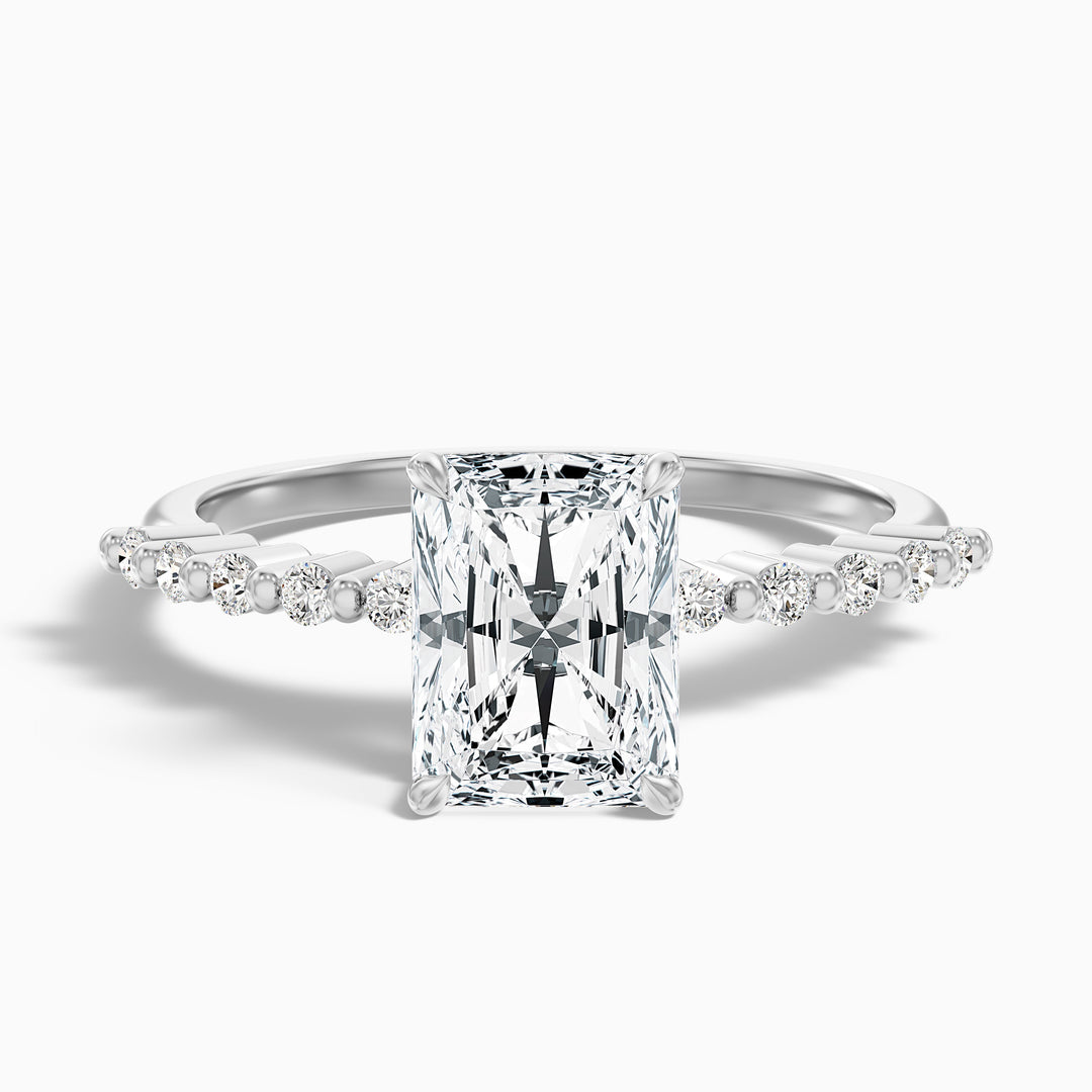 Suriana Radiant With Side Stone Hidden Halo Lab Grown Diamond Ring