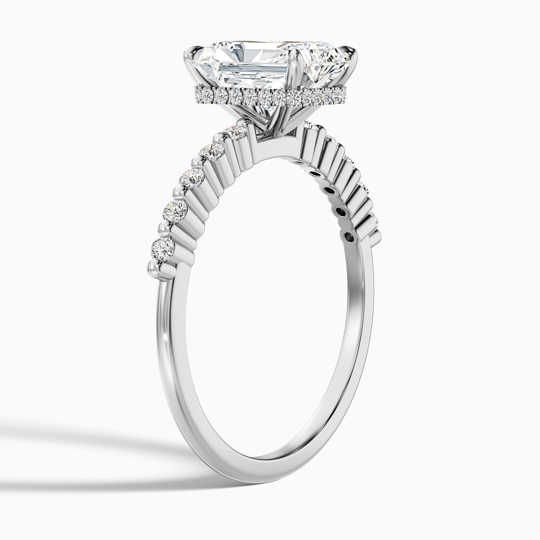 Suriana Radiant With Side Stone Hidden Halo Lab Grown Diamond Ring