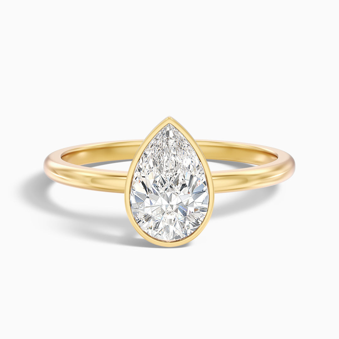 Jasmine Pear Cut Bezel Set Lab Grown Diamond Ring