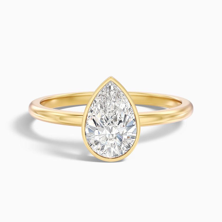 Jasmine Pear Cut Bezel Set Lab Grown Diamond Ring