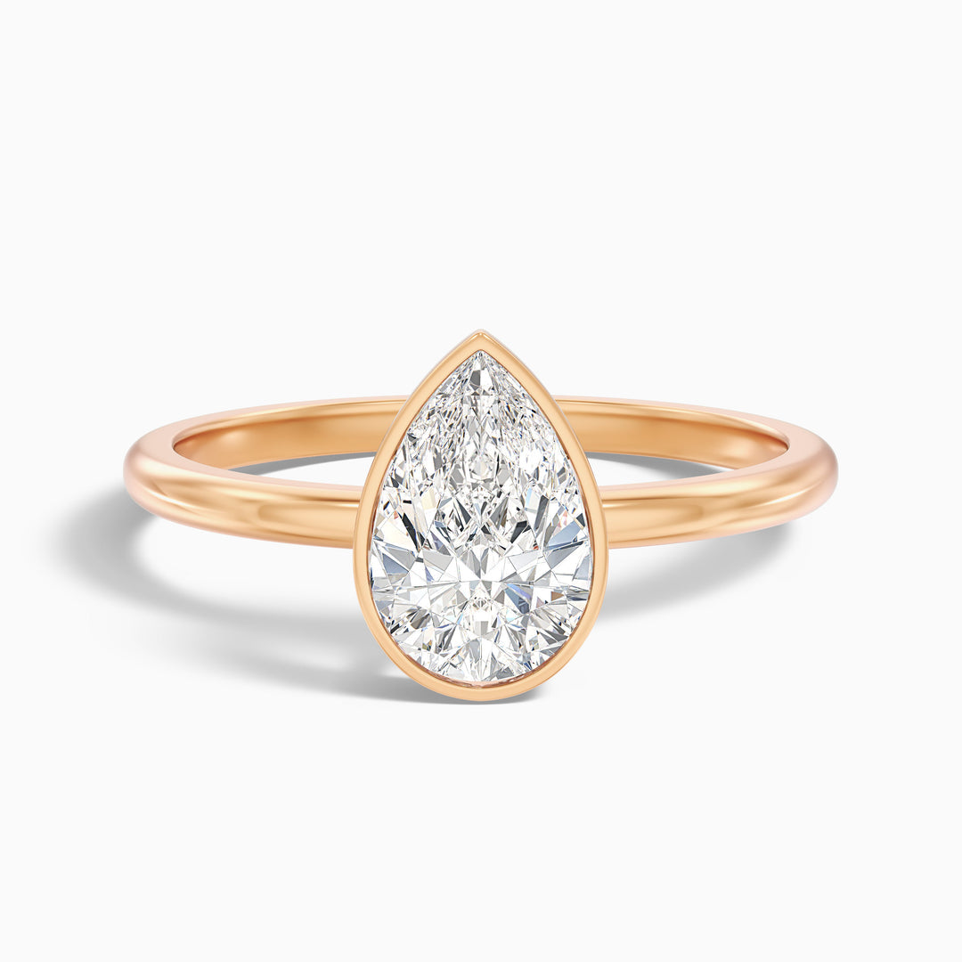 Jasmine Pear Cut Bezel Set Lab Grown Diamond Ring
