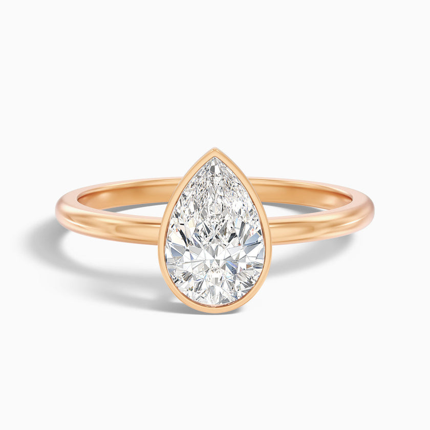 Jasmine Pear Cut Bezel Set Lab Grown Diamond Ring