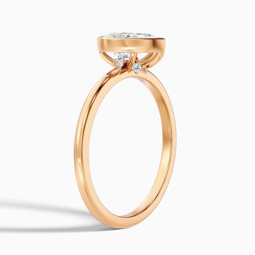 Jasmine Pear Cut Bezel Set Lab Grown Diamond Ring